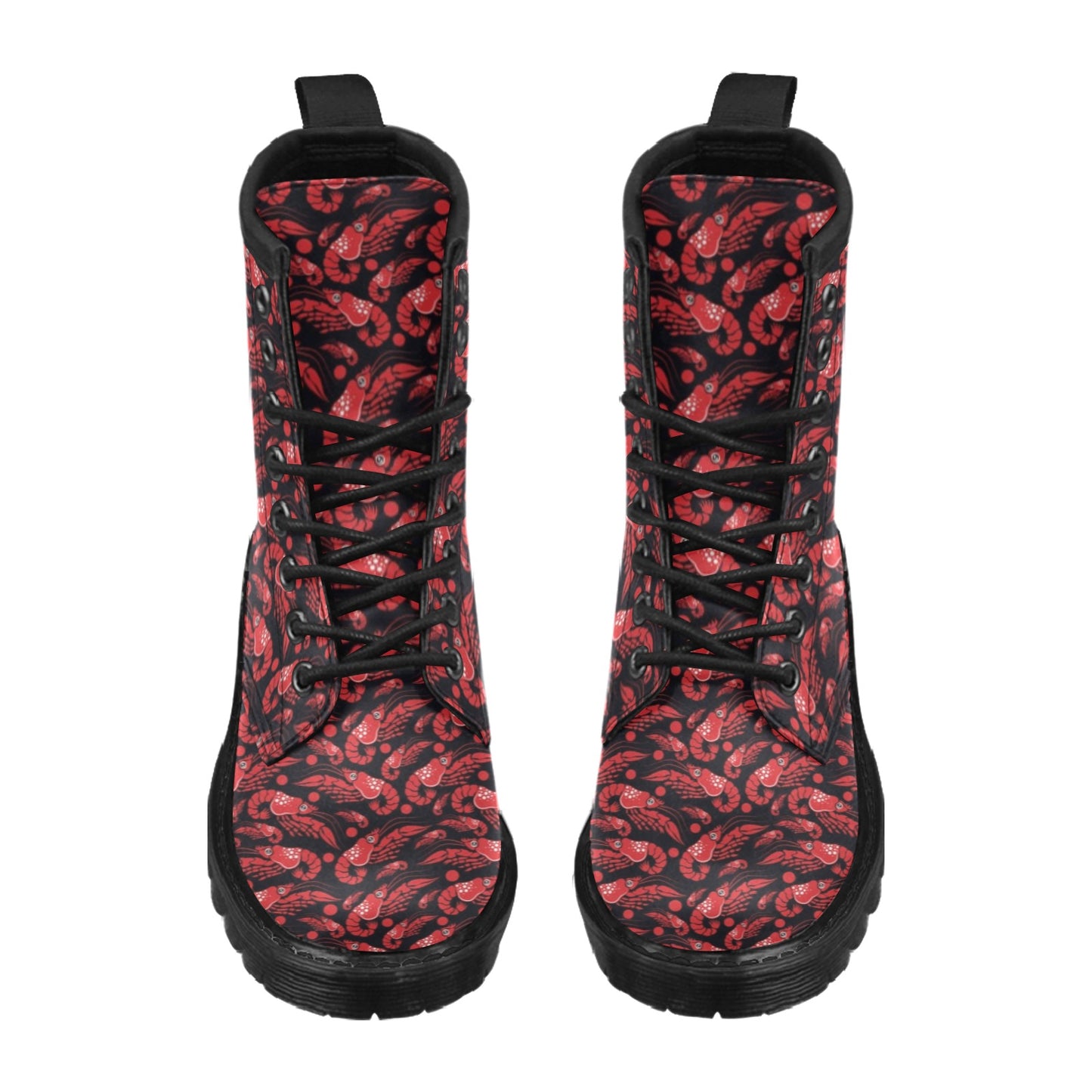 Shrimp Print Design LKS303 Women's Boots