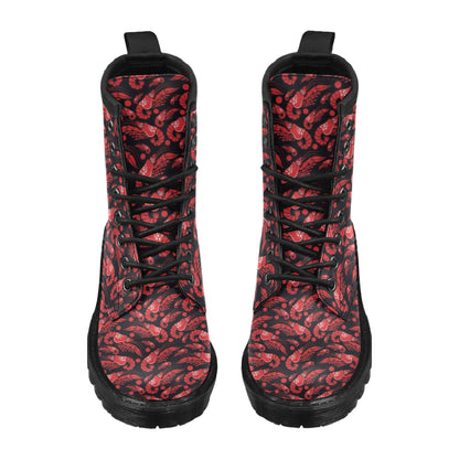 Shrimp Print Design LKS303 Women's Boots