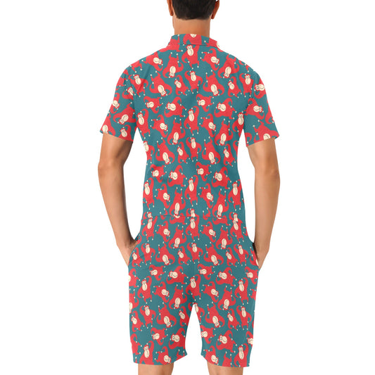 Chimpanzee Pattern Print Design 04 Men's Romper