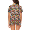 Sugar Skull Print Design LKS306 Women's Short Pajama Set