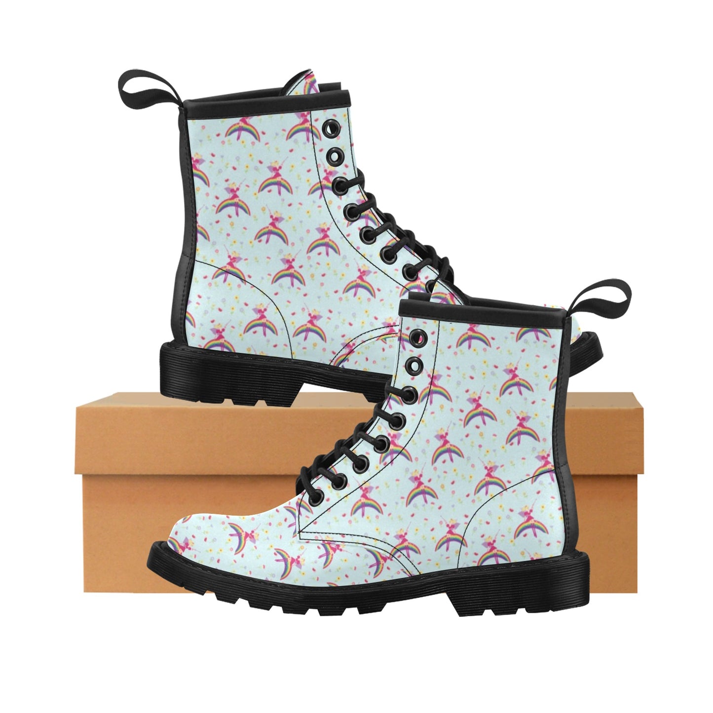 Fairy with Rainbow Print Pattern Women's Boots