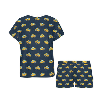School Bus Print Design LKS304 Women's Short Pajama Set