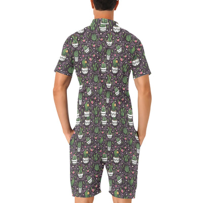 Cactus Pattern Print Design 03 Men's Romper