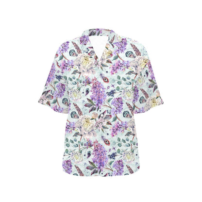 Lilac Pattern Print Design LI06 Women's Hawaiian Shirt