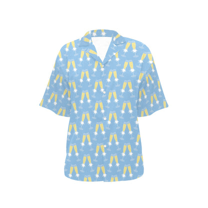 Champagne Pattern Print Design 06 Women's Hawaiian Shirt