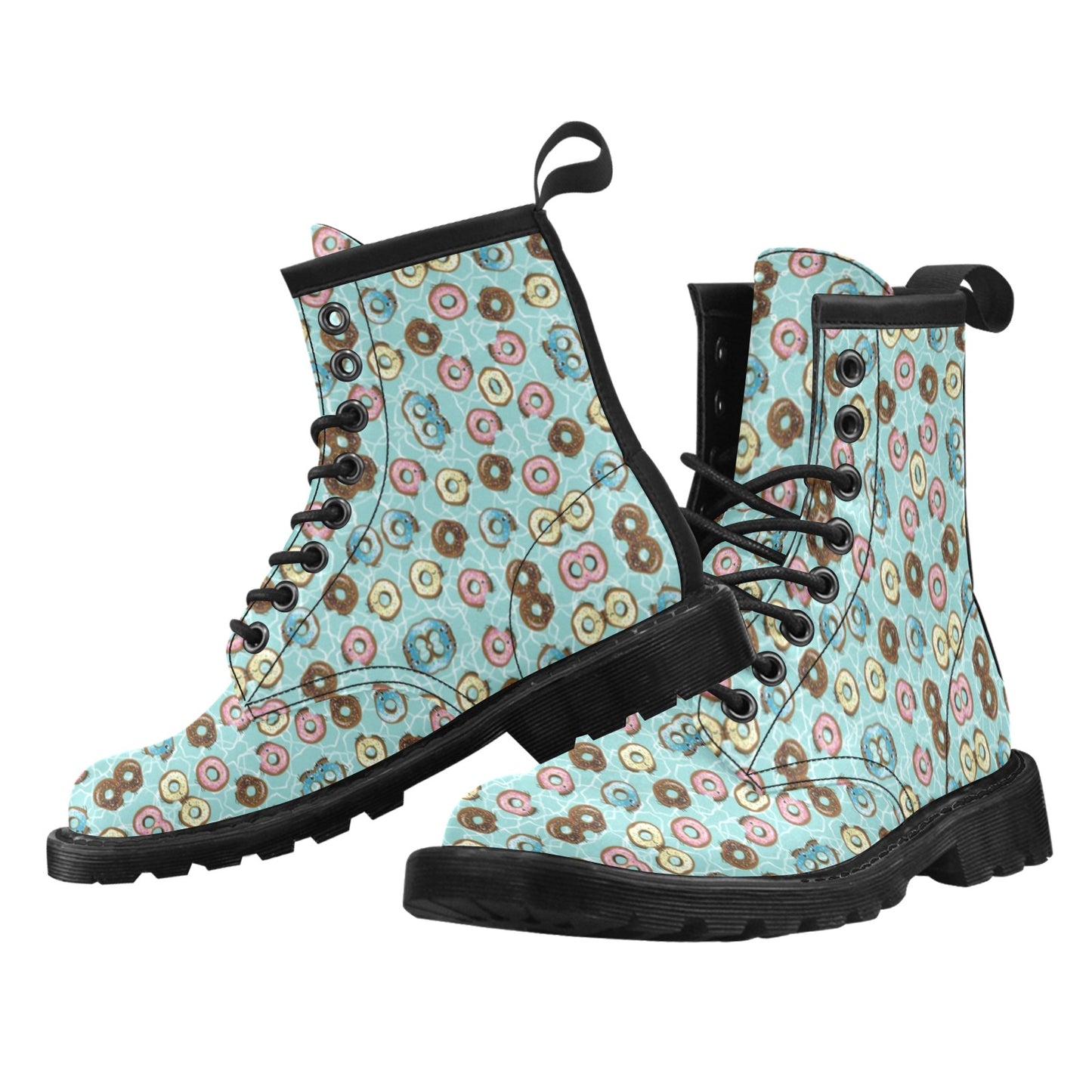Emoji Donut Print Pattern Women's Boots