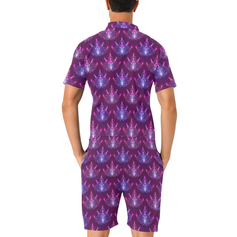 lotus Pattern Print Design LO01 Men's Romper