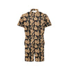 Brown Hibiscus Pattern Print Design HB06 Men's Romper