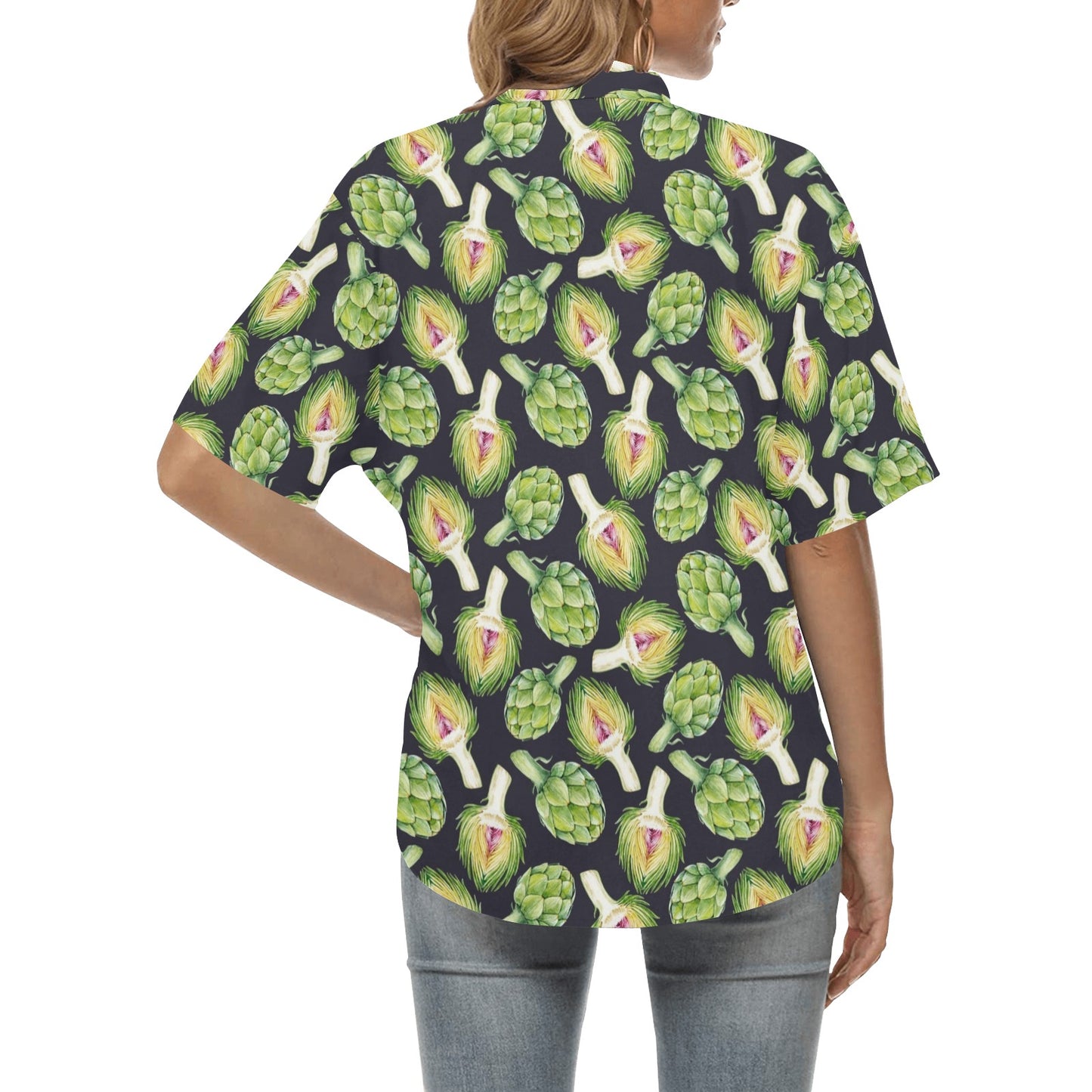 Artichoke Pattern Print Design 01 Women's Hawaiian Shirt