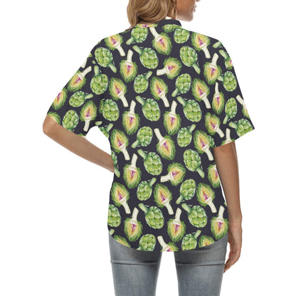 Artichoke Pattern Print Design 01 Women's Hawaiian Shirt