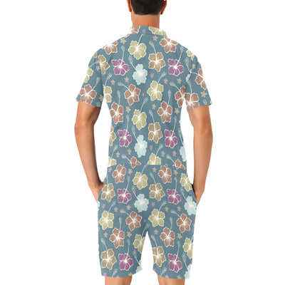 Hibiscus Pattern Print Design HB033 Men's Romper