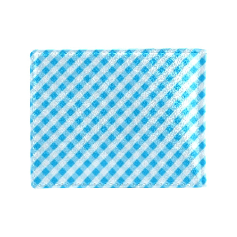 Gingham Print Design LKS401 Men's ID Card Wallet