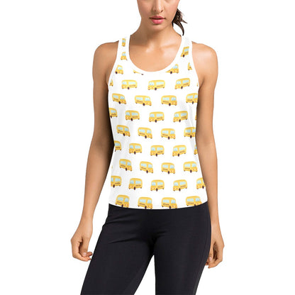 School Bus Print Design LKS306 Women's Racerback Tank Top