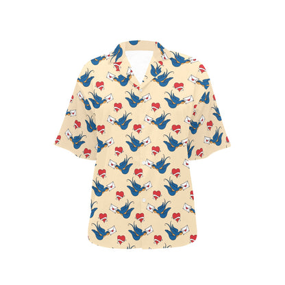 Swallow Bird Pattern Print Design 05 Women's Hawaiian Shirt
