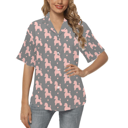 Poodle Pattern Print Design A02 Women's Hawaiian Shirt