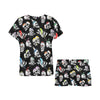 Skull Print Design LKS3013 Women's Short Pajama Set