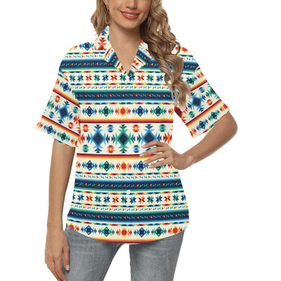 Aztec Pattern Print Design 02 Women's Hawaiian Shirt