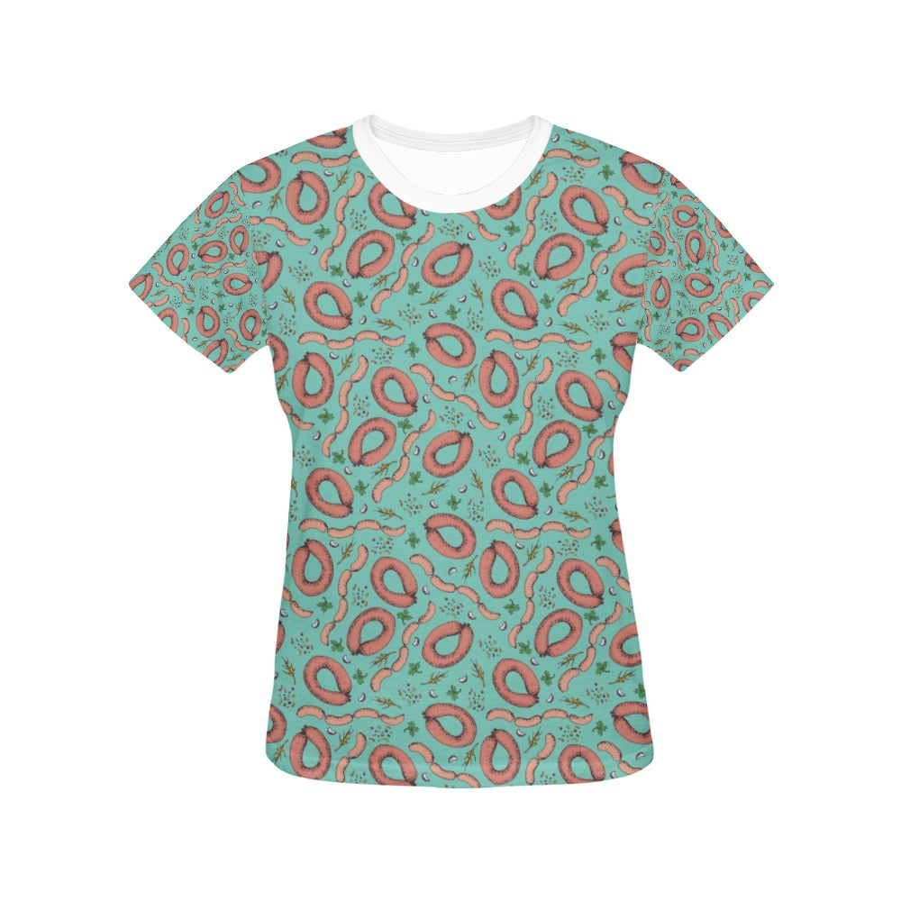 Sausage Print Design LKS303 Women's  T-shirt