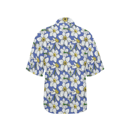 Daffodils Pattern Print Design DF08 Women's Hawaiian Shirt