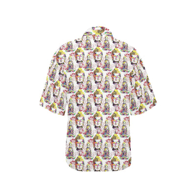 Buddha Pattern Print Design 06 Women's Hawaiian Shirt