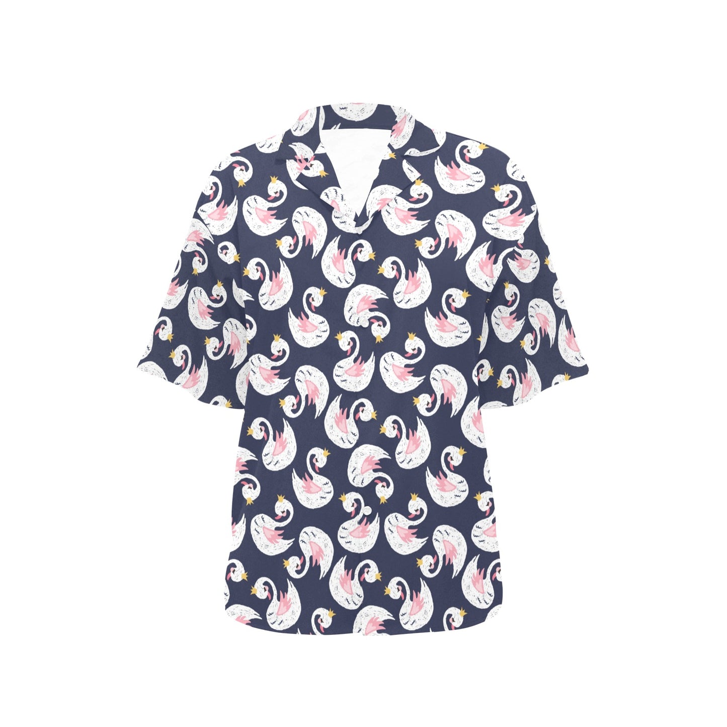 Swan Print Design LKS403 Women's Hawaiian Shirt