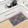 Feather Multicolor Design Print Kitchen Mat