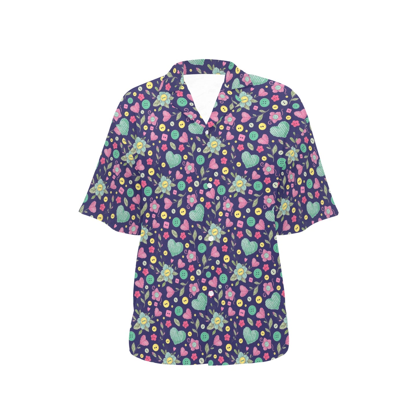 Crochet Pattern Print Design 02 Women's Hawaiian Shirt