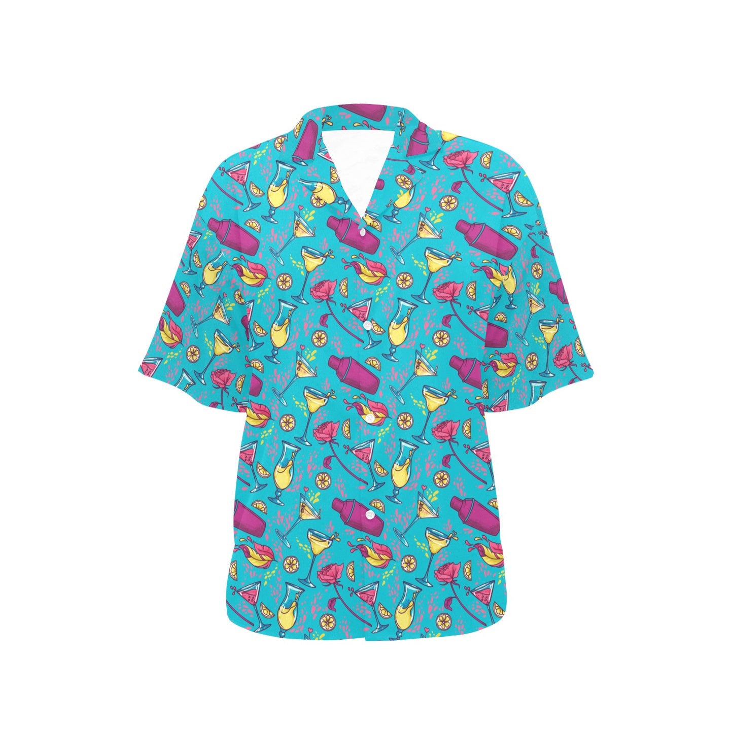 Cocktail Pattern Print Design 03 Women's Hawaiian Shirt