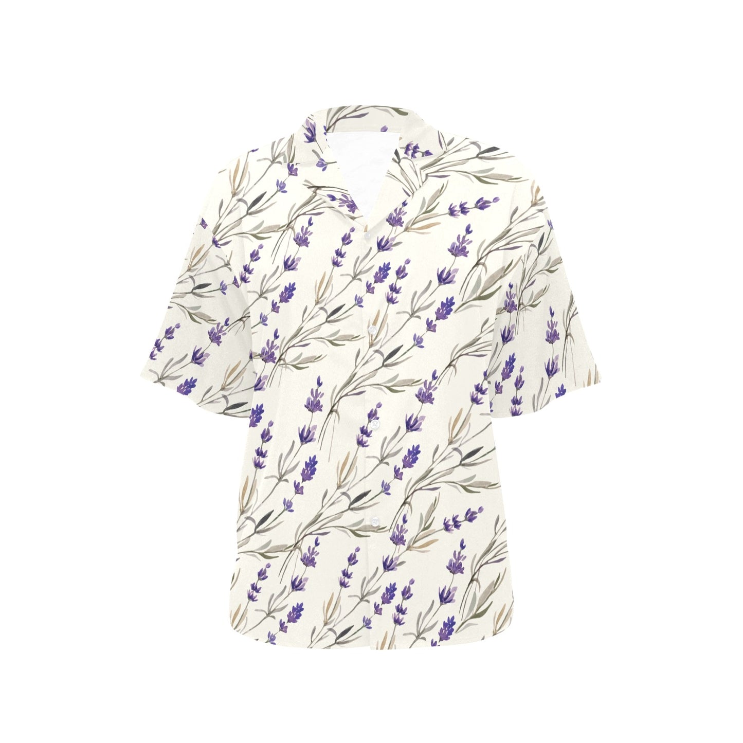 Lavender Pattern Print Design 01 Women's Hawaiian Shirt