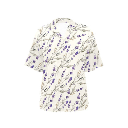 Lavender Pattern Print Design 01 Women's Hawaiian Shirt