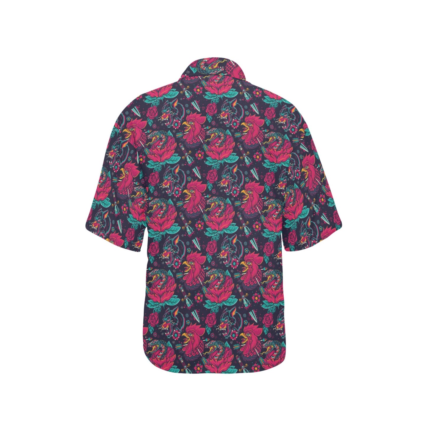 Old School Tattoo Print Women's Hawaiian Shirt