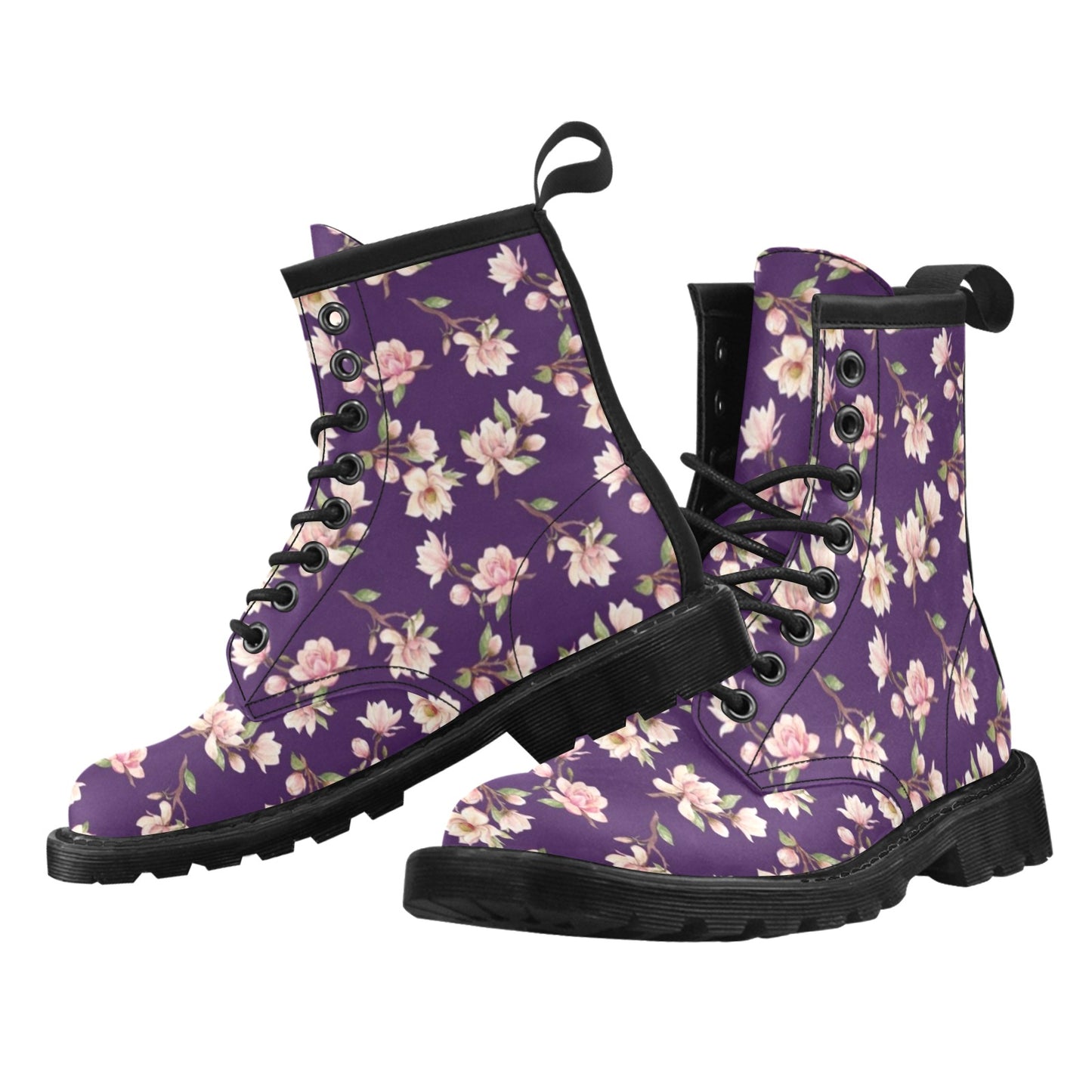 Magnolia Pattern Print Design MAG02 Women's Boots