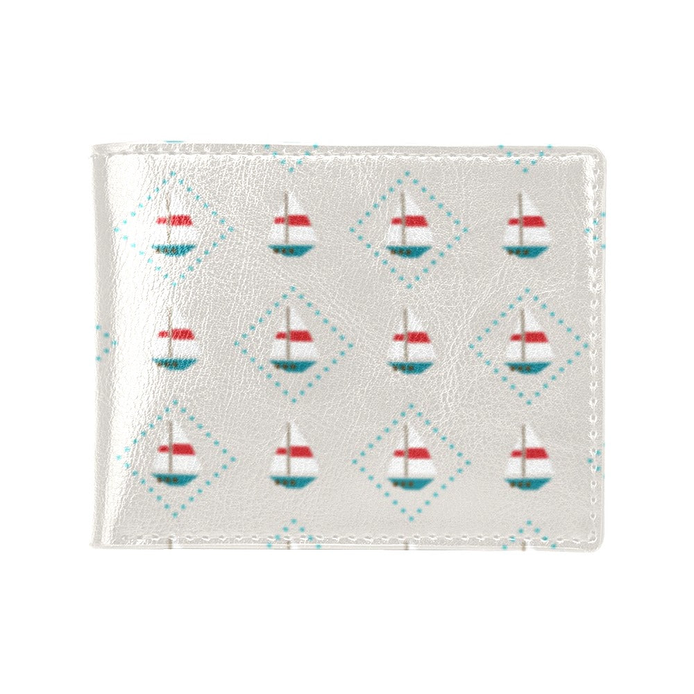 Sailboat Print Design LKS301 Men's ID Card Wallet