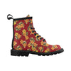 Orange Hibiscus Pattern Print Design HB026 Women's Boots