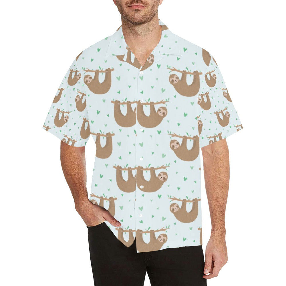Sloth Print Design LKS308 Men's Hawaiian Shirt