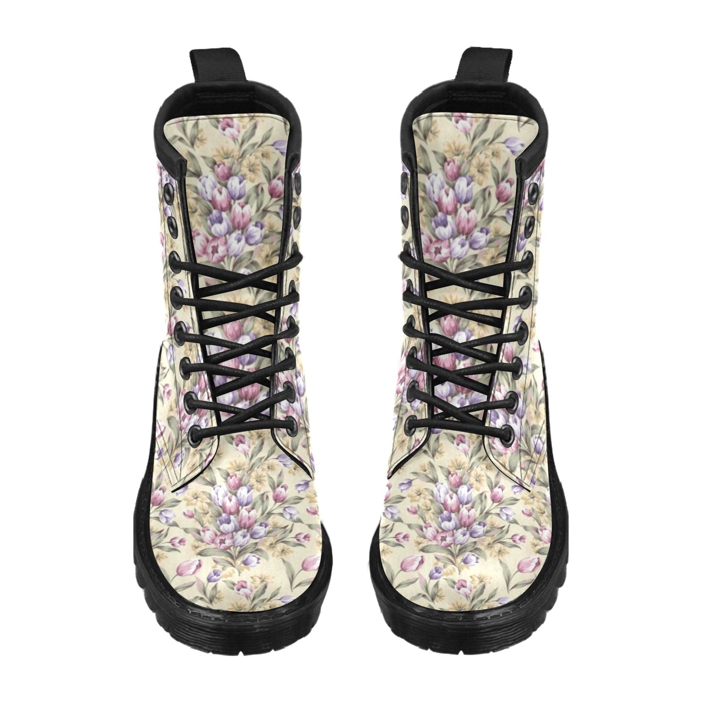 Tulip Pattern Print Design TP04 Women's Boots