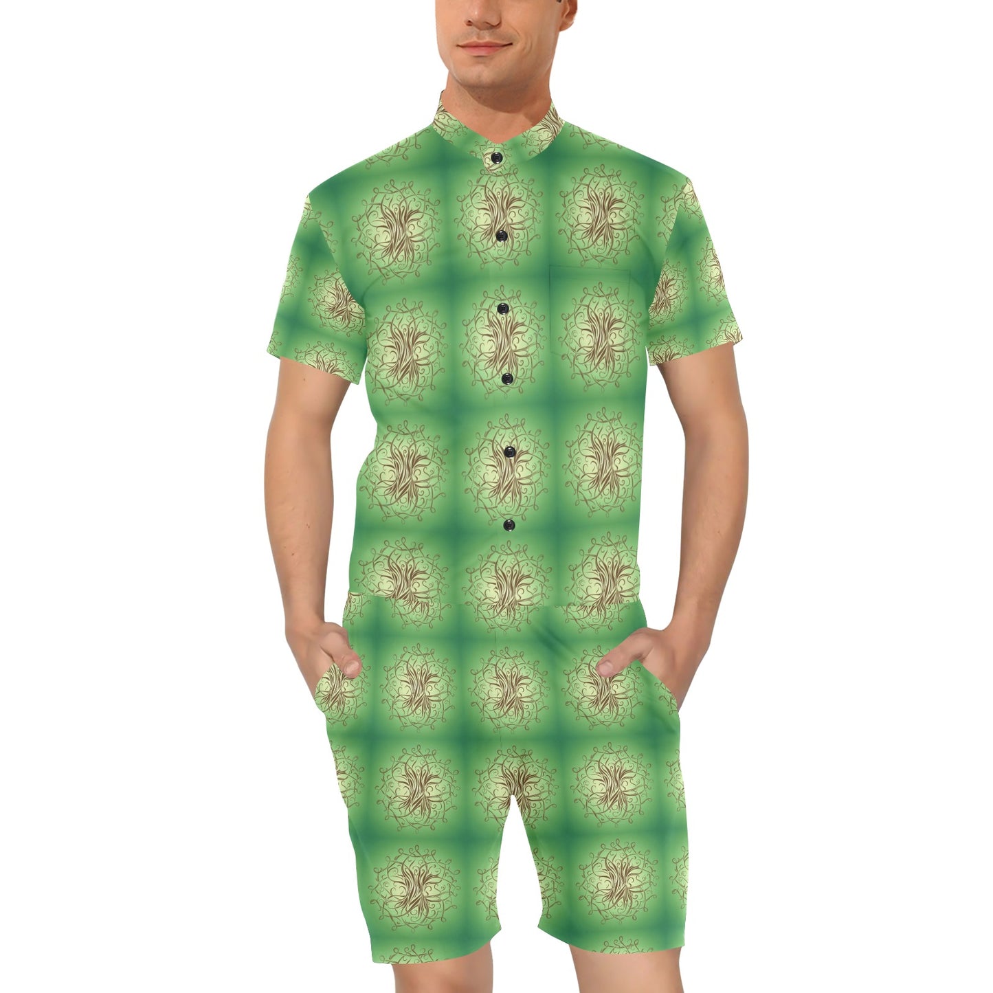 Celtic Pattern Print Design 05 Men's Romper