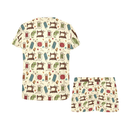 Sewing Equipment Print Design LKS303 Women's Short Pajama Set
