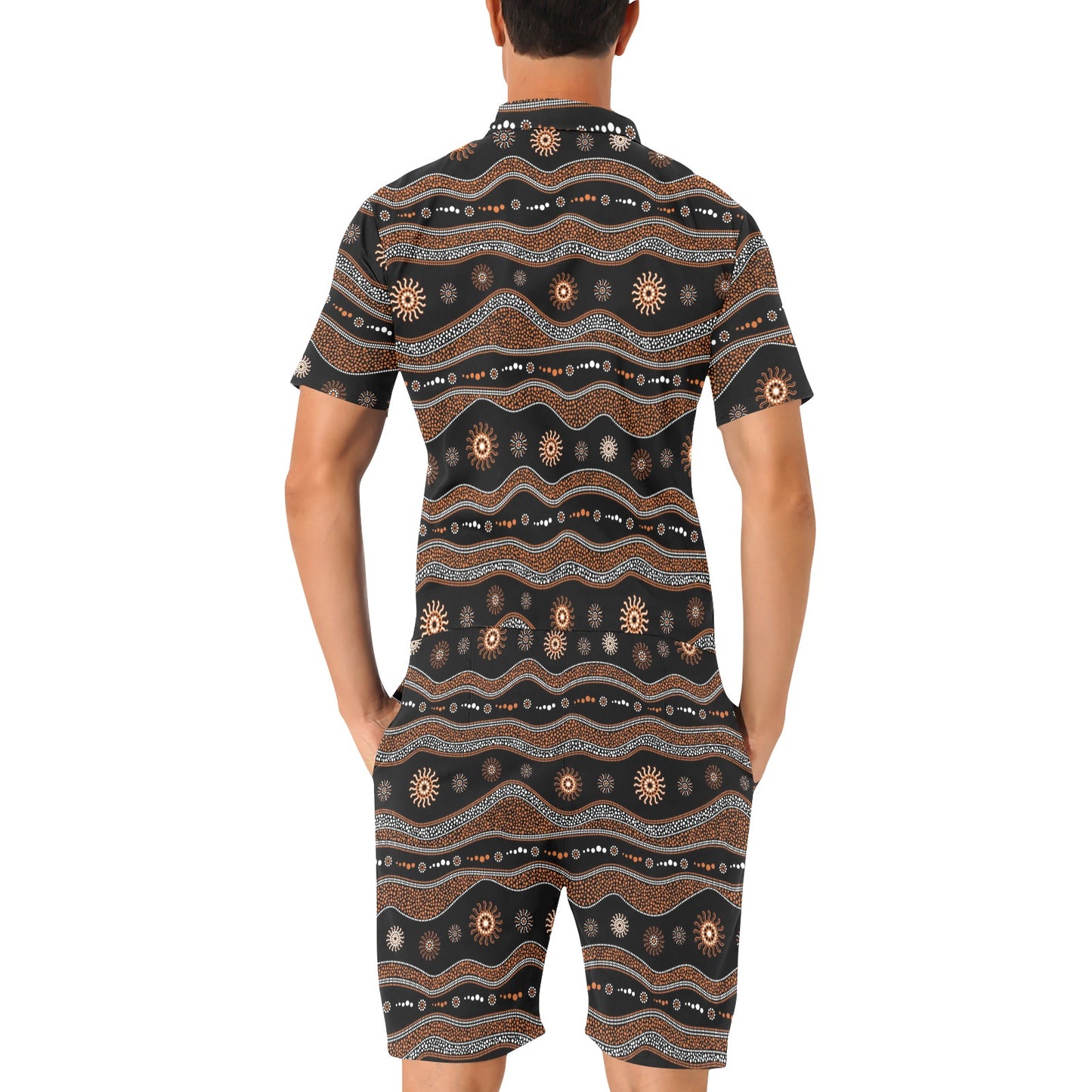 Aboriginal Print Design LKS404 Men's Romper