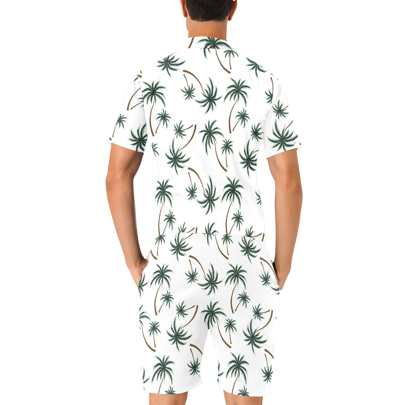 Palm Tree Pattern Print Design PT07 Men's Romper