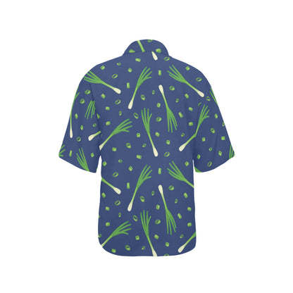 Leek Pattern Print Design 02 Women's Hawaiian Shirt