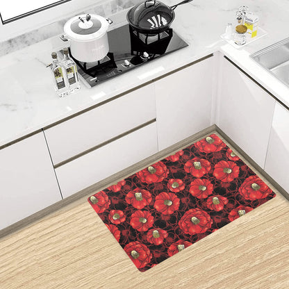 Camellia Pattern Print Design CM06 Kitchen Mat