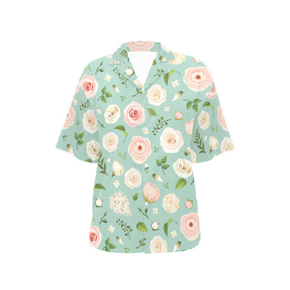 Lisianthus Pattern Print Design 01 Women's Hawaiian Shirt