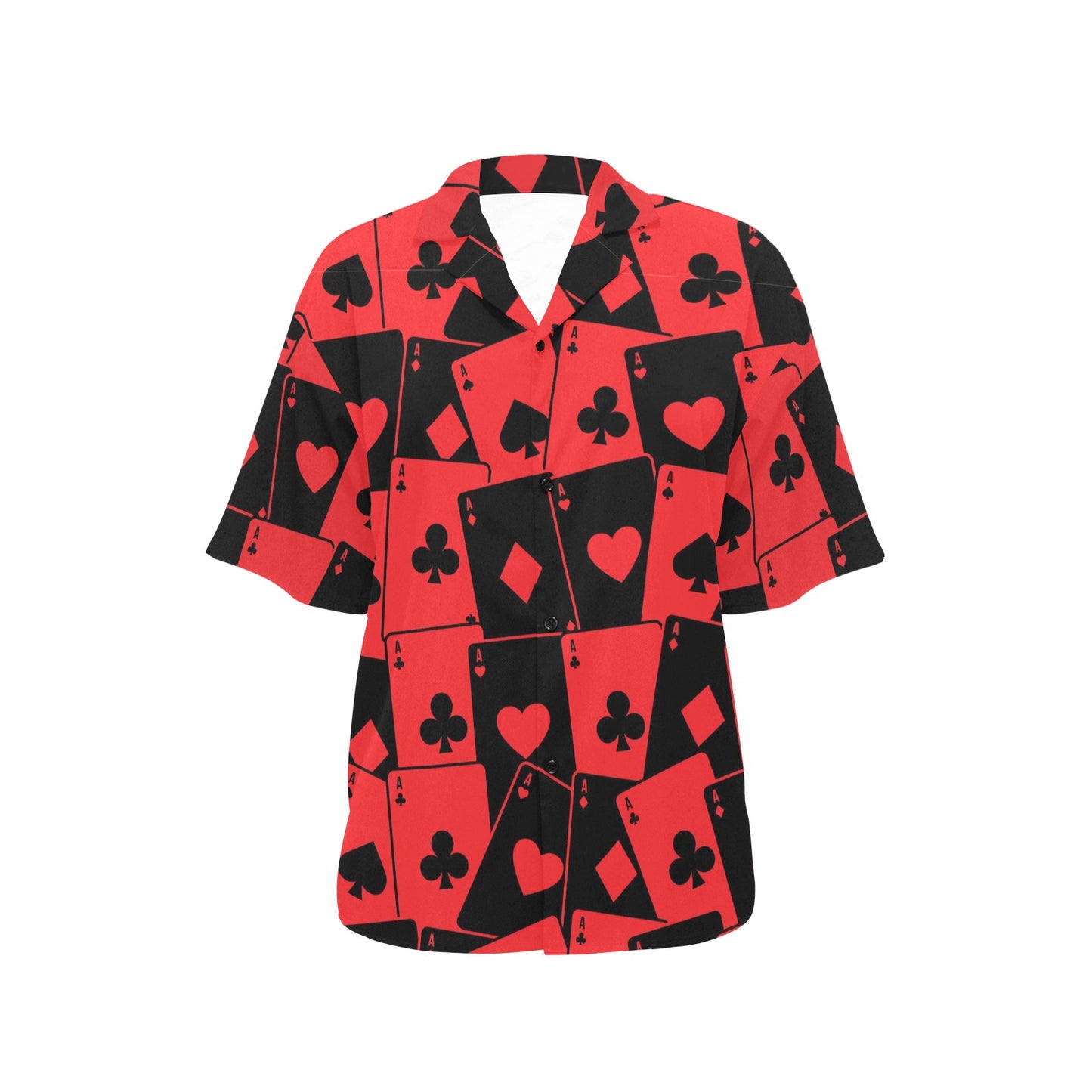 Poker Cards Pattern Print Design A01 Women's Hawaiian Shirt