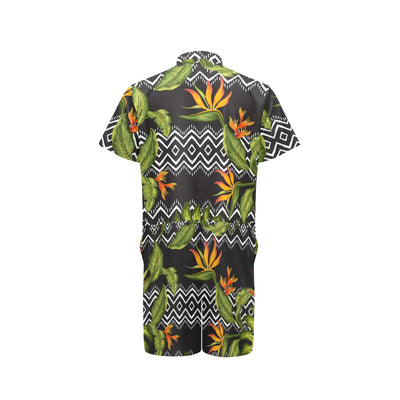 Bird Of Paradise Pattern Print Design BOP07 Men's Romper