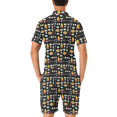 Camping Campfire Marshmallows Men's Romper