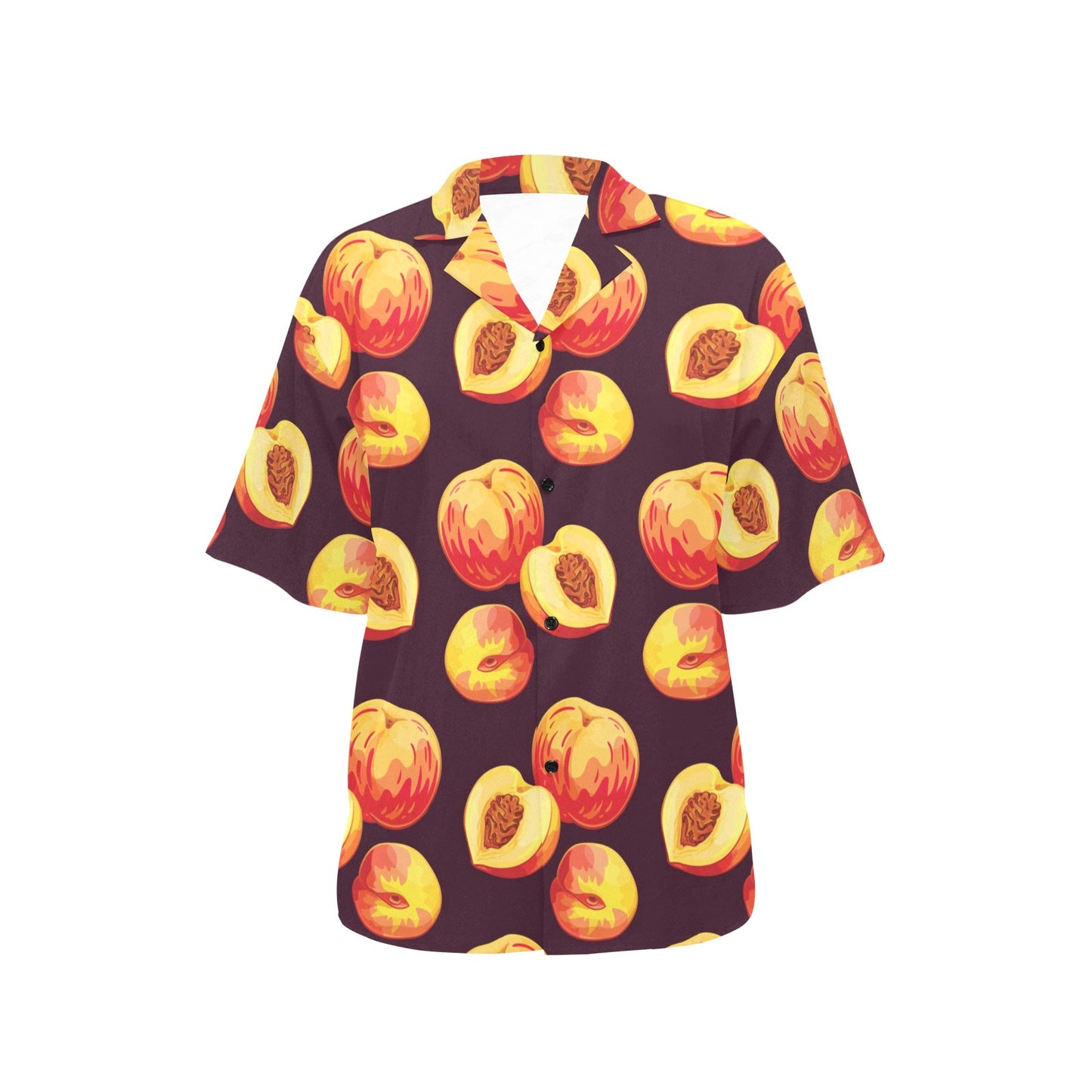 Peach Pattern Print Design A04 Women's Hawaiian Shirt