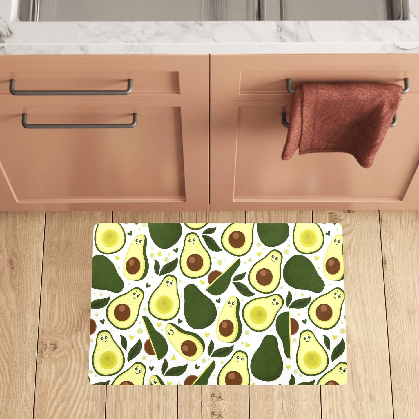 Avocado Pattern Print Design AC06 Kitchen Mat