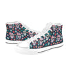 Sugar Skull Print Design LKS308 High Top Women's White Shoes