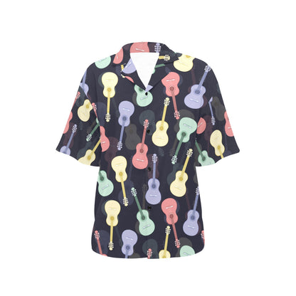 Acoustic Guitar Print Design LKS401 Women's Hawaiian Shirt